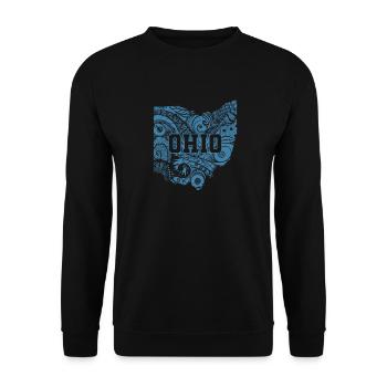 Ohio Muster in Karte USA Amerika - Unisex Pullover - Schwarz - Vorne - Alina (178cm) & Michal (187cm)