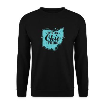 It's an Ohio Thing USA Amerika - Unisex Pullover - Schwarz - Vorne - Alina (178cm) & Michal (187cm)
