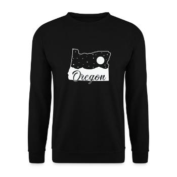 Oregon map outline with skyline USA America - Unisex Sweatshirt - black - Front - Alina (178cm) & Michal (187cm)