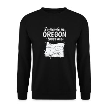 Oregon Quelqu’un dans l’Oregon aime Me USA - Sweat-shirt Unisexe - noir - Devant - Alina (178cm) & Michal (187cm)