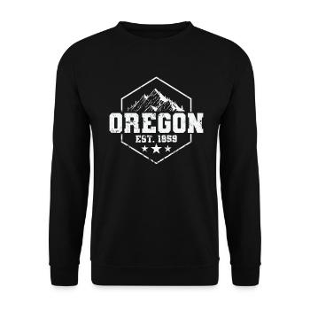 Oregon est. 1959 États-Unis Amérique État - Sweat-shirt Unisexe - noir - Devant - Alina (178cm) & Michal (187cm)