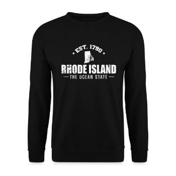 Rhode Island Est. 1790 The Ocean State États-Unis - Sweat-shirt Unisexe - noir - Devant - Alina (178cm) & Michal (187cm)