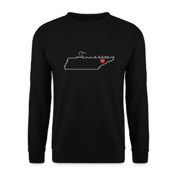 Tennessee Kartenumriss mit Herz USA Amerika - Unisex Pullover - Schwarz - Vorne - Alina (178cm) & Michal (187cm)