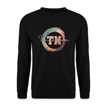 Tennessee TN Buchstabe USA Amerika - Unisex Pullover - Schwarz - Vorne - Alina (178cm) & Michal (187cm)