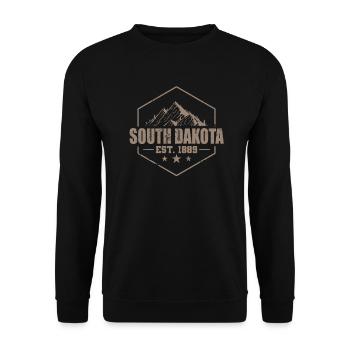 Dakota du Sud Est. 1889 États-Unis Amérique - Sweat-shirt Unisexe - noir - Devant - Alina (178cm) & Michal (187cm)