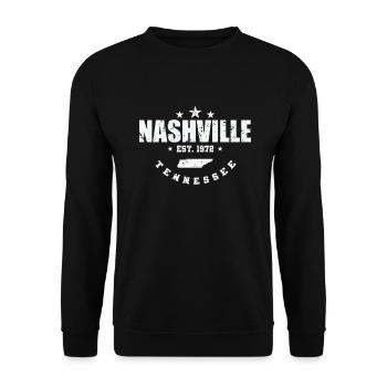 Tennessee Nashville Est. 1972 USA Amerika - Unisex Pullover - Schwarz - Vorne - Alina (178cm) & Michal (187cm)