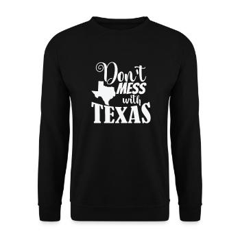 Ne plaisantez pas avec Texas USA Amérique - Sweat-shirt Unisexe - noir - Devant - Alina (178cm) & Michal (187cm)