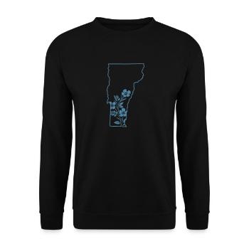 Vermont Map Outline with Flowers USA America - Unisex Sweatshirt - black - Front - Alina (178cm) & Michal (187cm)