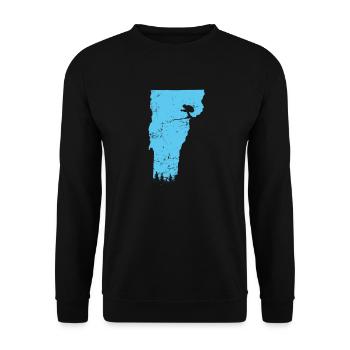 Vermont Map Outline Skiing USA America - Unisex Sweatshirt - black - Front - Alina (178cm) & Michal (187cm)