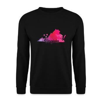 Virginia Map USA America State - Unisex Sweatshirt - black - Front - Alina (178cm) & Michal (187cm)