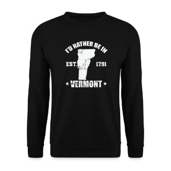 Vermont I'd rather be in Vermont Est.1791 - Unisex Sweatshirt - black - Front - Alina (178cm) & Michal (187cm)