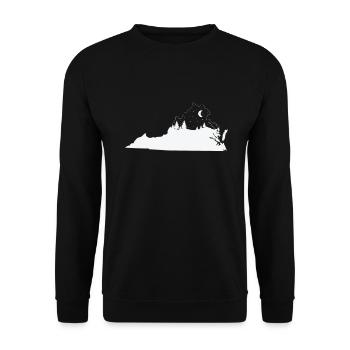 Virginia Map Outline with Skyline USA - Unisex Sweatshirt - black - Front - Alina (178cm) & Michal (187cm)