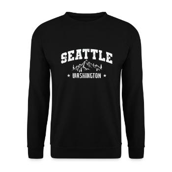 Washington Seattle USA America State - Unisex Sweatshirt - black - Front - Alina (178cm) & Michal (187cm)
