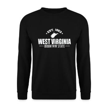 West Virginia Est. 1863 Mountain State USA - Unisex Sweatshirt - black - Front - Alina (178cm) & Michal (187cm)