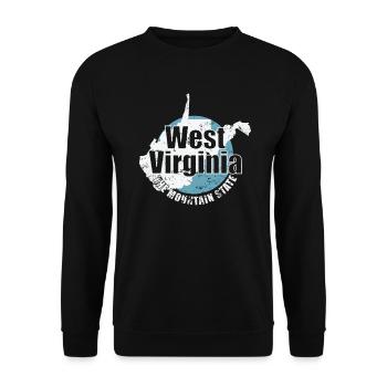 West Virginia The Mountain State USA - Unisex Sweatshirt - black - Front - Alina (178cm) & Michal (187cm)
