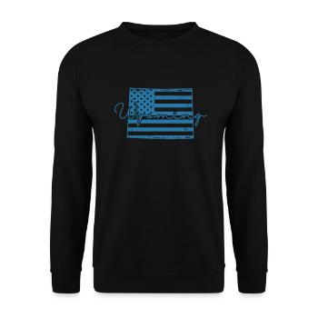 Wyoming USA drapeau sur la carte Amérique - Sweat-shirt Unisexe - noir - Devant - Alina (178cm) & Michal (187cm)