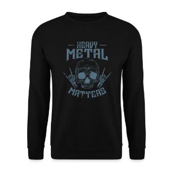 Heavy Metal Matters Bone Skull Music - Unisex Sweatshirt - black - Front - Alina (178cm) & Michal (187cm)