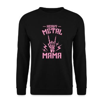 Heavy Metal Mama Music Band Genre - Unisex Sweatshirt - black - Front - Alina (178cm) & Michal (187cm)