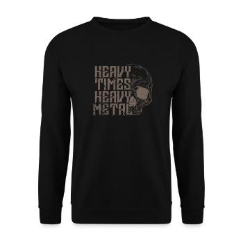 Heavy Times Heavy Metal Music Band Genre - Unisex Sweatshirt - black - Front - Alina (178cm) & Michal (187cm)