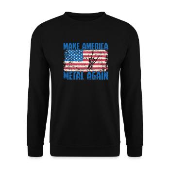 Make America Metal again Heavy Metal Musik - Unisex Pullover - Schwarz - Vorne - Alina (178cm) & Michal (187cm)