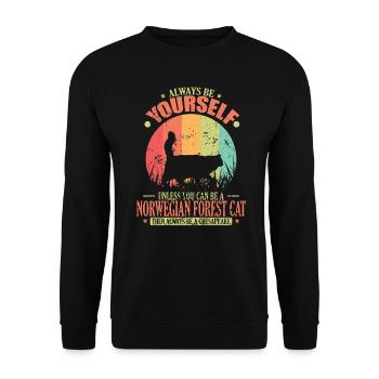 Be a Norwegian Forest Cat Pet Cat - Unisex Sweatshirt - black - Front - Alina (178cm) & Michal (187cm)