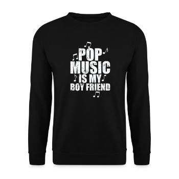 Pop Music is my Boyfriend Singer Stars - Unisex Sweatshirt - black - Front - Alina (178cm) & Michal (187cm)