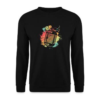 Microphone Pop Music R'n'B Singer Stars - Unisex Sweatshirt - black - Front - Alina (178cm) & Michal (187cm)