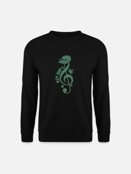 Notenschlüssel mit Cappi Musikrichtung Rap - Unisex Pullover - Schwarz