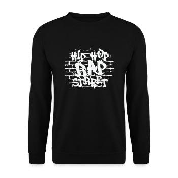 Hip Hop Rap Street Musikrichtung Rap - Unisex Pullover - Schwarz - Vorne - Alina (178cm) & Michal (187cm)