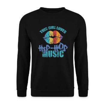This Girl Loves Hip Hop Music Music Genre - Unisex Sweatshirt - black - Front - Alina (178cm) & Michal (187cm)