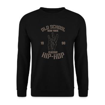 Old School New York 1990 Classic Hip Hop Rap - Unisex Sweatshirt - black - Front - Alina (178cm) & Michal (187cm)