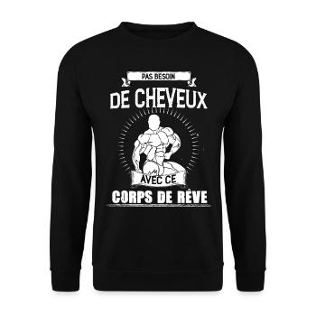 Ce Corps De Reve Citation Homme Chauve - Sweat-shirt Unisexe - noir - Devant - Alina (178cm) & Michal (187cm)