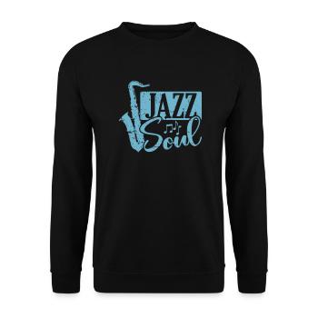 Jazz Soul Musik Saxophon Blues and Soul - Unisex Pullover - Schwarz - Vorne - Alina (178cm) & Michal (187cm)
