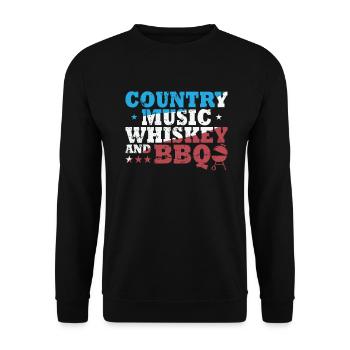 Musique country, whisky et BBQ USA Cowboys - Sweat-shirt Unisexe - noir - Devant - Alina (178cm) & Michal (187cm)