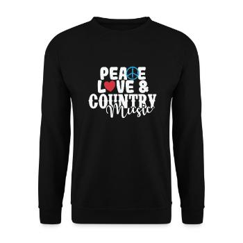 Paix, Amour et Country Music USA Amérique - Sweat-shirt Unisexe - noir - Devant - Alina (178cm) & Michal (187cm)