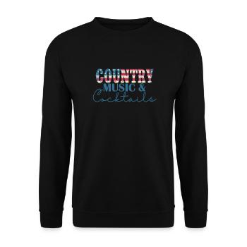 Musique country et cocktails USA Amérique - Sweat-shirt Unisexe - noir - Devant - Alina (178cm) & Michal (187cm)