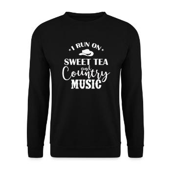 Je cours sur Sweet Tea et Country Music USA - Sweat-shirt Unisexe - noir - Devant - Alina (178cm) & Michal (187cm)