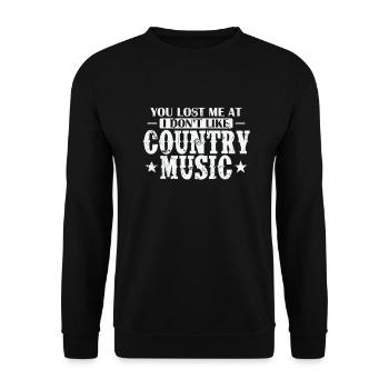 Tu m’as perdu à I don’t like Country Music USA - Sweat-shirt Unisexe - noir - Devant - Alina (178cm) & Michal (187cm)