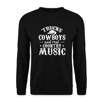 Camions, cowboys et vraie musique country USA - Sweat-shirt Unisexe - noir - Devant - Alina (178cm) & Michal (187cm)