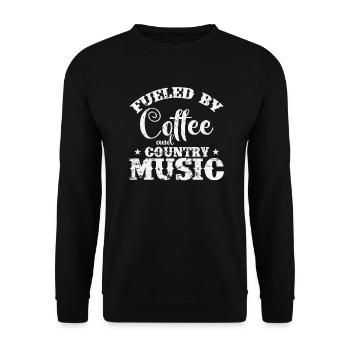 Alimenté par Coffee and Country Music USA - Sweat-shirt Unisexe - noir - Devant - Alina (178cm) & Michal (187cm)