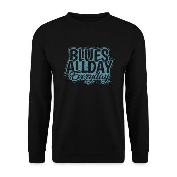 Blues all Day Everyday Music Trumpet - Unisex Sweatshirt - black - Front - Alina (178cm) & Michal (187cm)