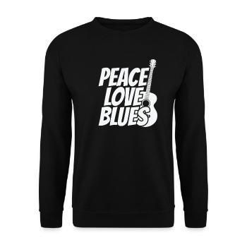 Peace love Blues Music Trumpet - Unisex Sweatshirt - black - Front - Alina (178cm) & Michal (187cm)