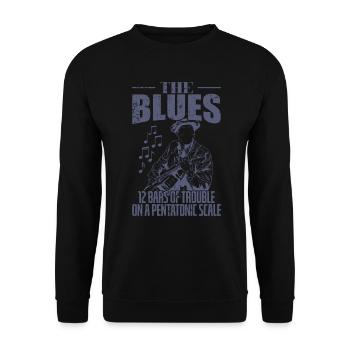 Blues 12 Bars of Trouble on a pentatonic Scale - Unisex Sweatshirt - black - Front - Alina (178cm) & Michal (187cm)