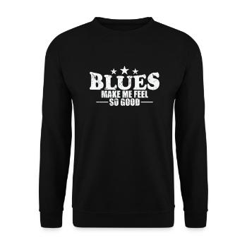 Blues make me feel so Trumpet - Unisex Sweatshirt - black - Front - Alina (178cm) & Michal (187cm)
