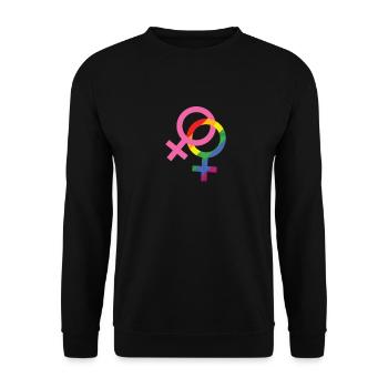 Lesbisch Zwei Frauen LGBT homosexuell - Unisex Pullover - Schwarz - Vorne - Alina (178cm) & Michal (187cm)