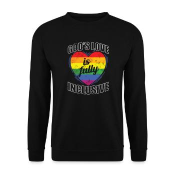 God's love is fully inclusive LGBT Proud - Unisex Pullover - Schwarz - Vorne - Alina (178cm) & Michal (187cm)