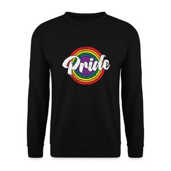 Pride LGBT Regenbogenfarben - Unisex Pullover - Schwarz - Vorne - Alina (178cm) & Michal (187cm)