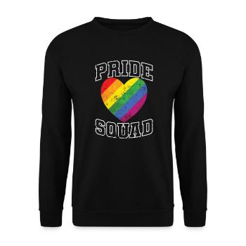 Pride Squad LGBT Toleranz Regenbogenfarben - Unisex Pullover - Schwarz - Vorne - Alina (178cm) & Michal (187cm)