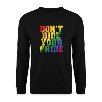 Don't Hide your Pride LGBT Toleranz bunt - Unisex Pullover - Schwarz - Vorne - Alina (178cm) & Michal (187cm)