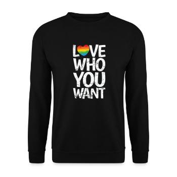 Aimez qui vous voulez LGBT Rainbow Colors Pride - Sweat-shirt Unisexe - noir - Devant - Alina (178cm) & Michal (187cm)